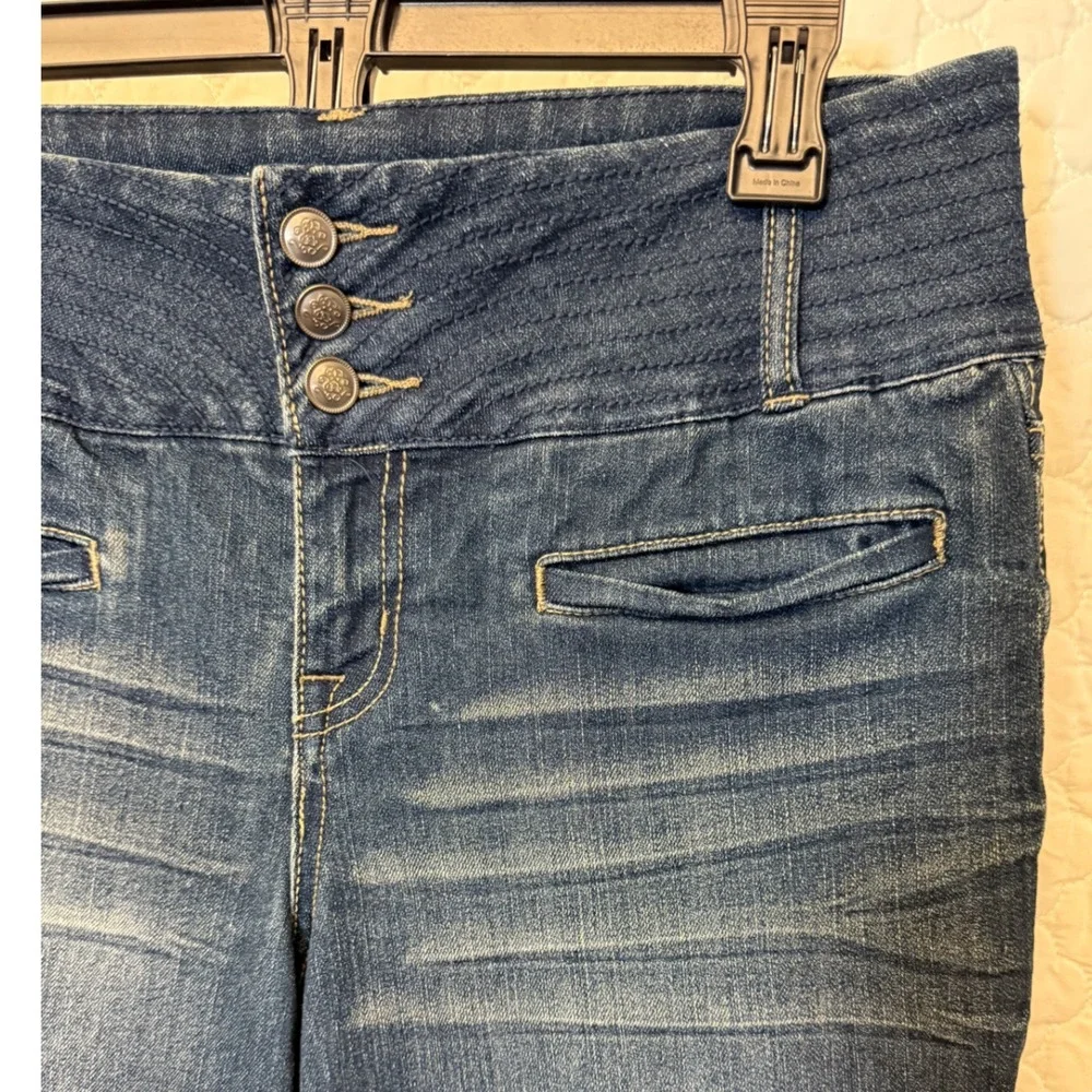 Jessica Simpson Womens Blue Wash Denim‎ Flare Jeans Button Fly SIze 30/10